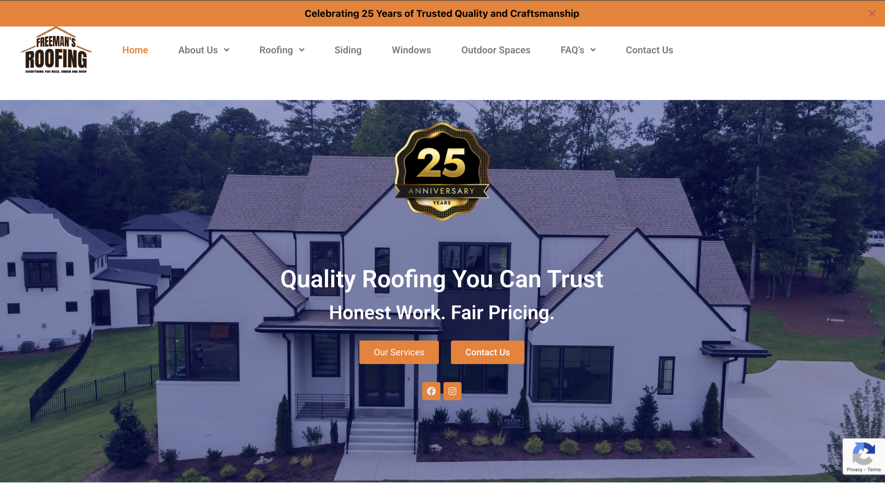 Charlotte Roof Pros homepage preview